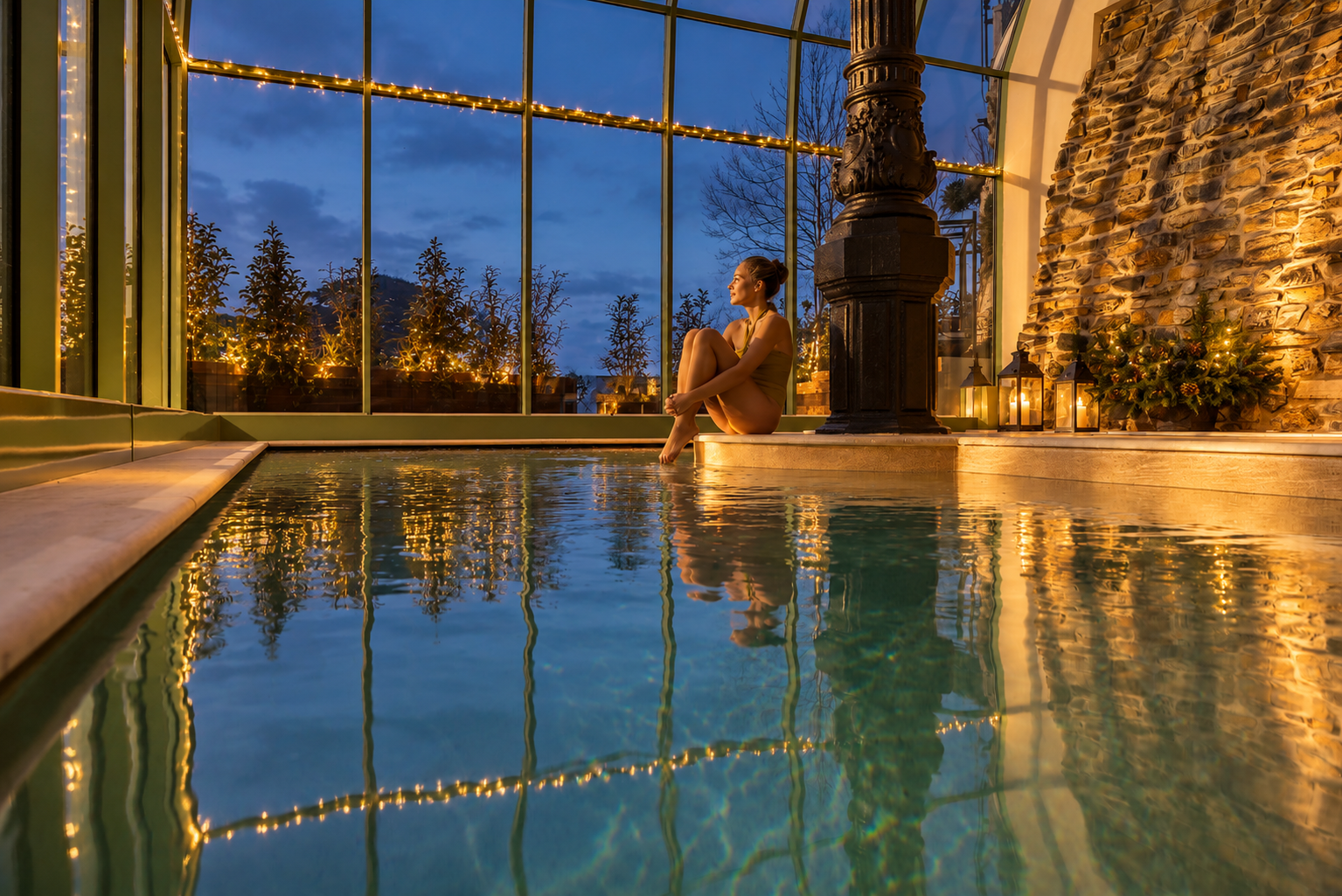 Indoor pool at Nuvole Garden Hotel